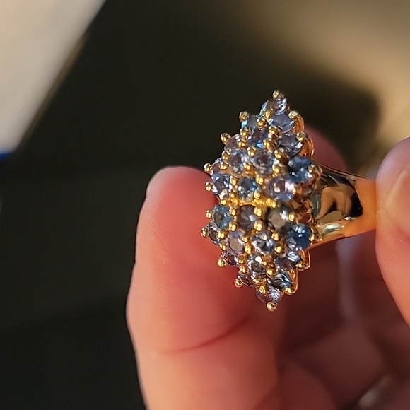 Tanzanite sterling silver gold overlay ring - Picture 4 of 4